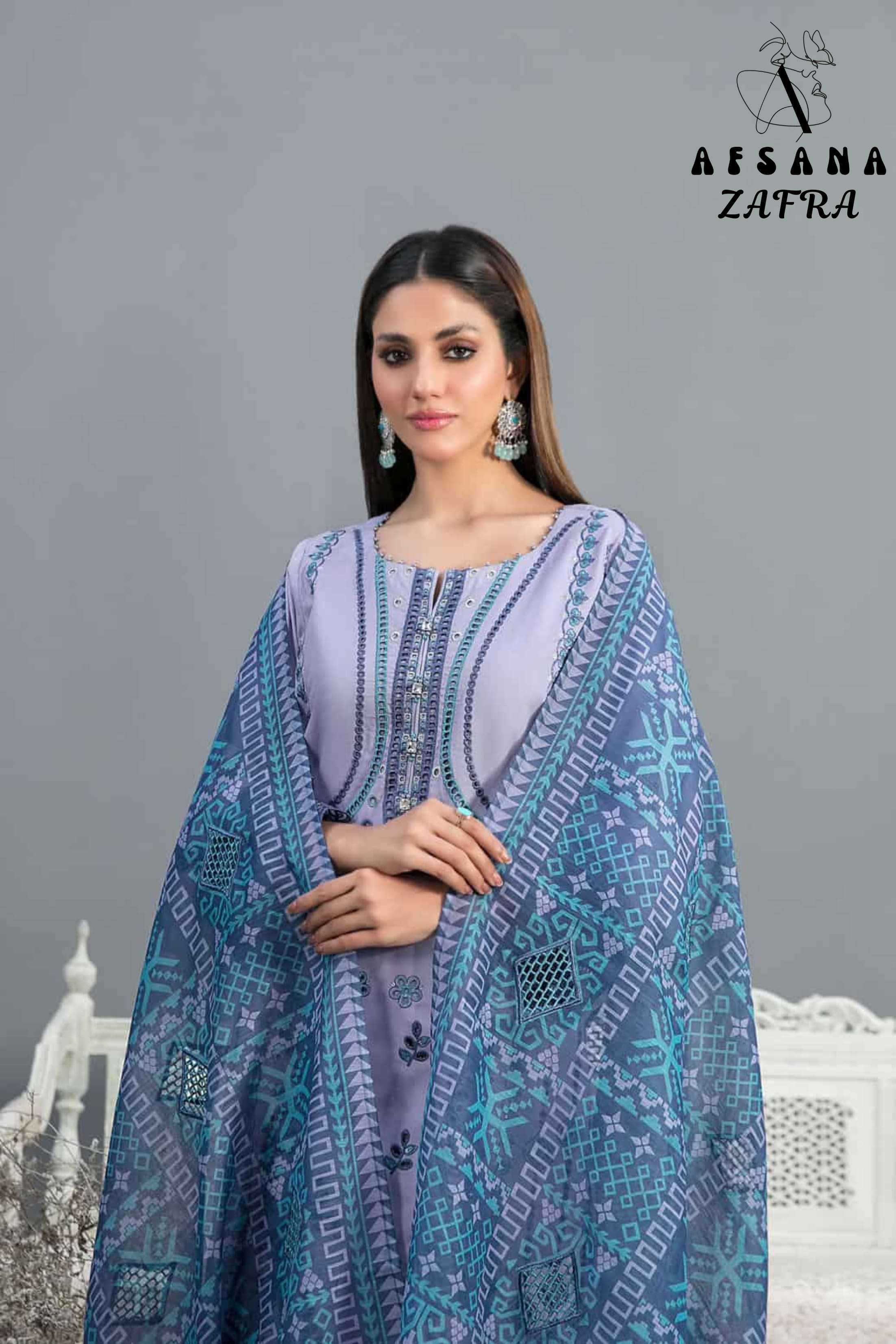 Afsana Zafra Readymade Karachi Style Dress Combo Designs