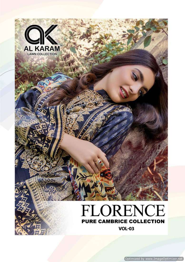 Al Karam Florence Vol 3 Karachi Cotton Suit Catalog Wholesalers