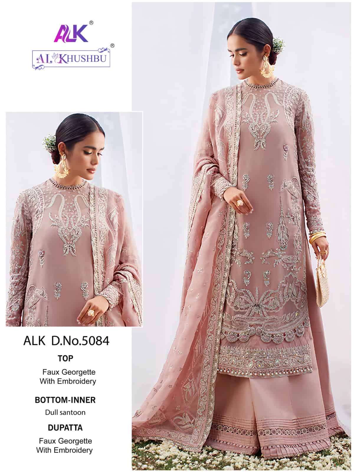 Al Khushbu 5084 Festive Wear Style Designer Embroidered Dress Ensemble