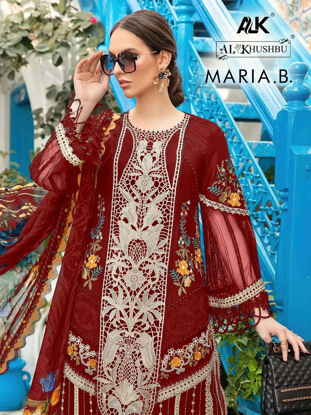 Al Khushbu Maria B Alk 5090 Colors Latest Pakistani Cotton Dress Suppliers