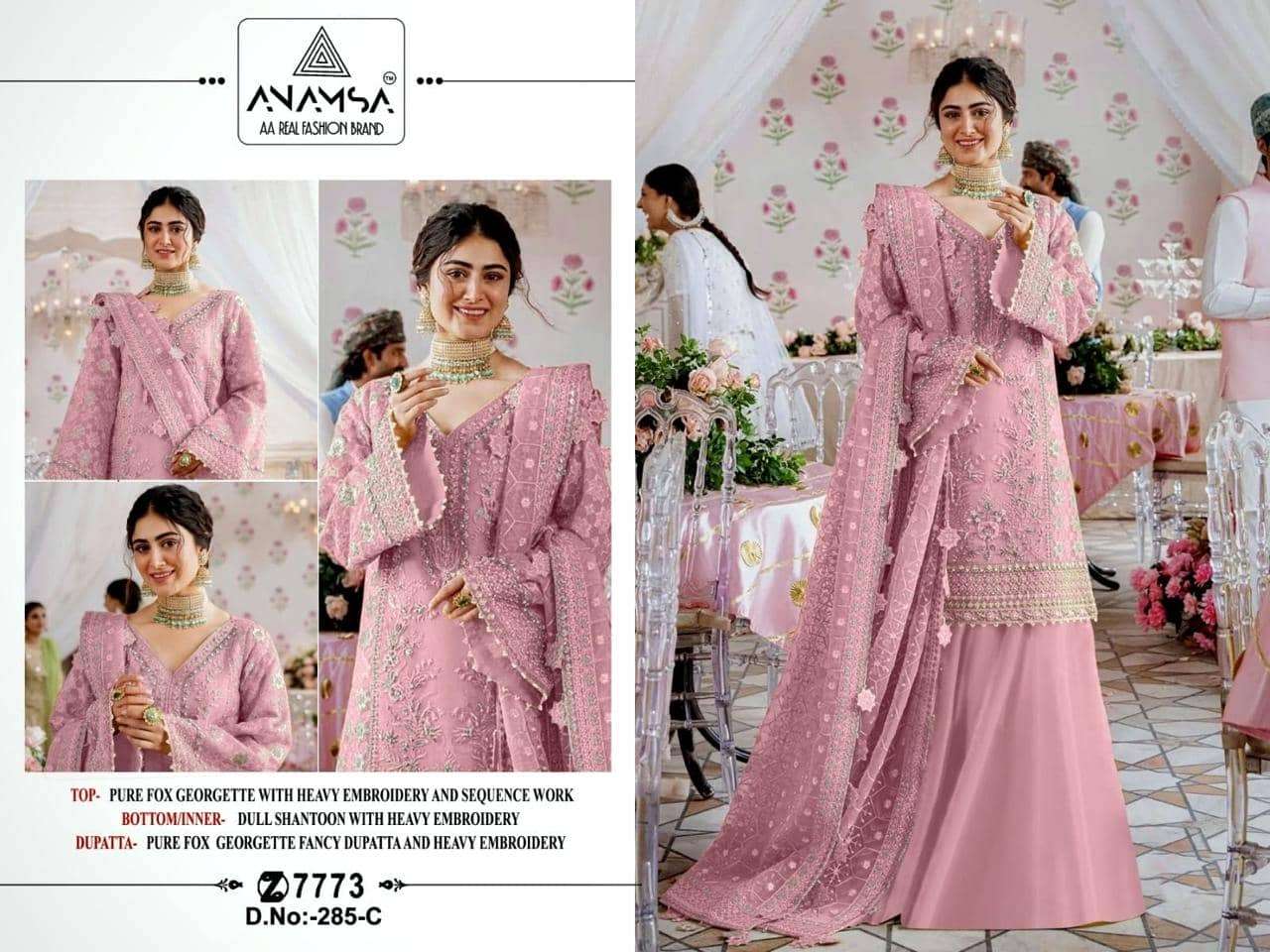 Anamsa 285 C Festive Wear Style Latest Embroidered Heavy Designer Dress Collection