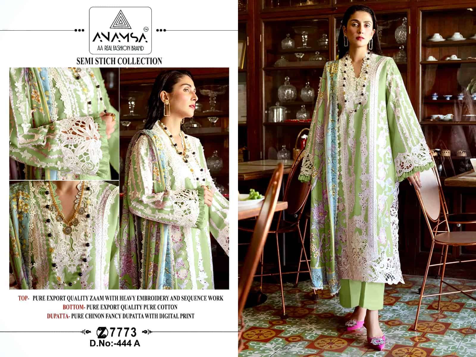 Anamsa 444 A Pakistani Style Latest Digital Printed Salwar Suit Exporter