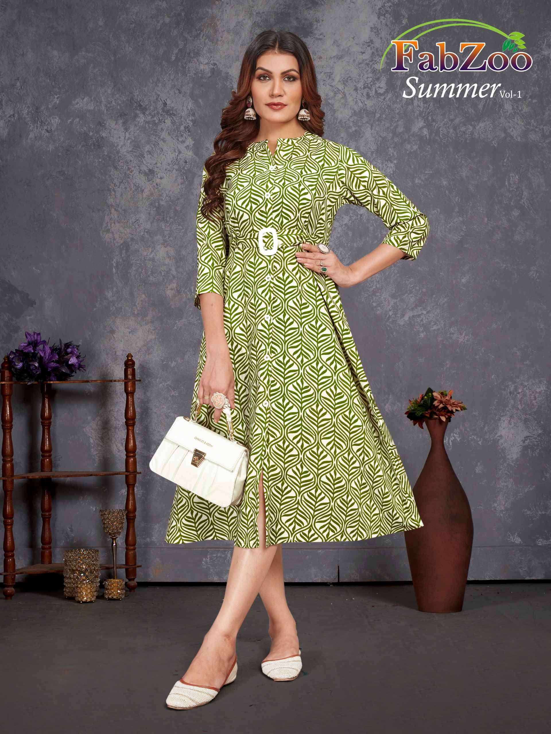 Fabzoo Summer Vol 1 Frock Style Ladies Kurti Catalog Suppliers