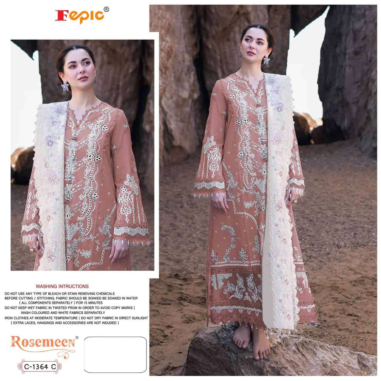 Fepic C 1364 C Latest Fancy Designer Style Embroidered Cotton Dress Collection