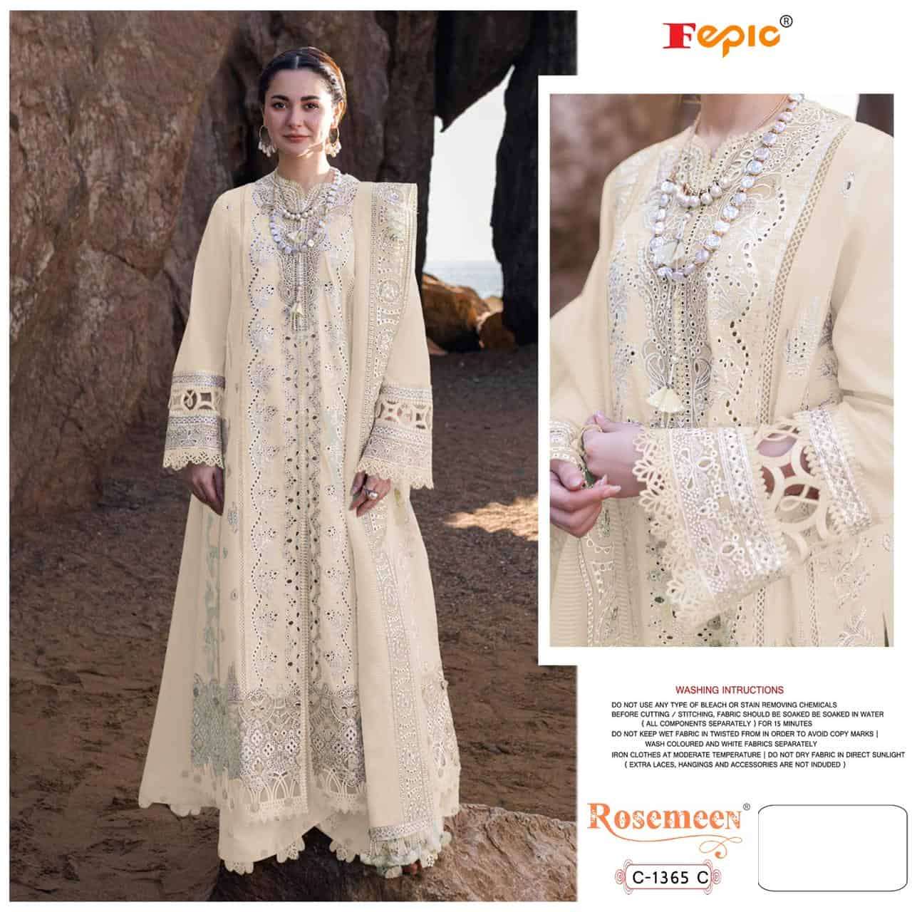 Fepic C 1365 C Unstitched Cotton Designer Embroidered Dress Assortment
