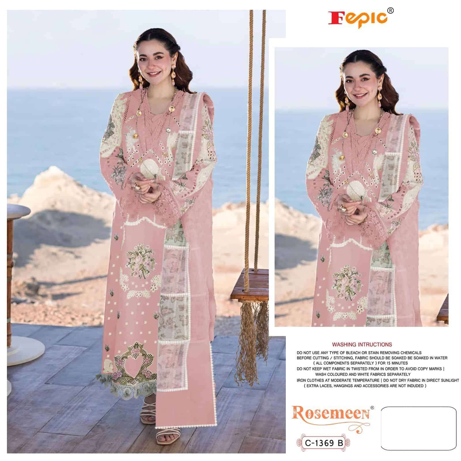 Fepic C 1369 B Fancy Designer Summer Wear Embroidered Cotton Dress Collection