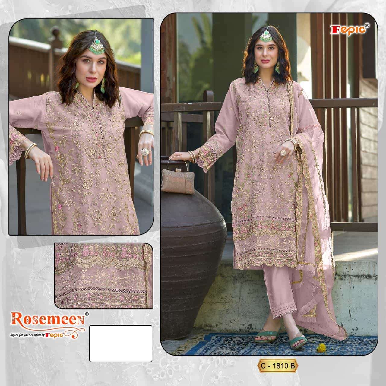 Fepic C 1810 B Exclusive Heavy Embroidered Designer Salwar Suit Collection