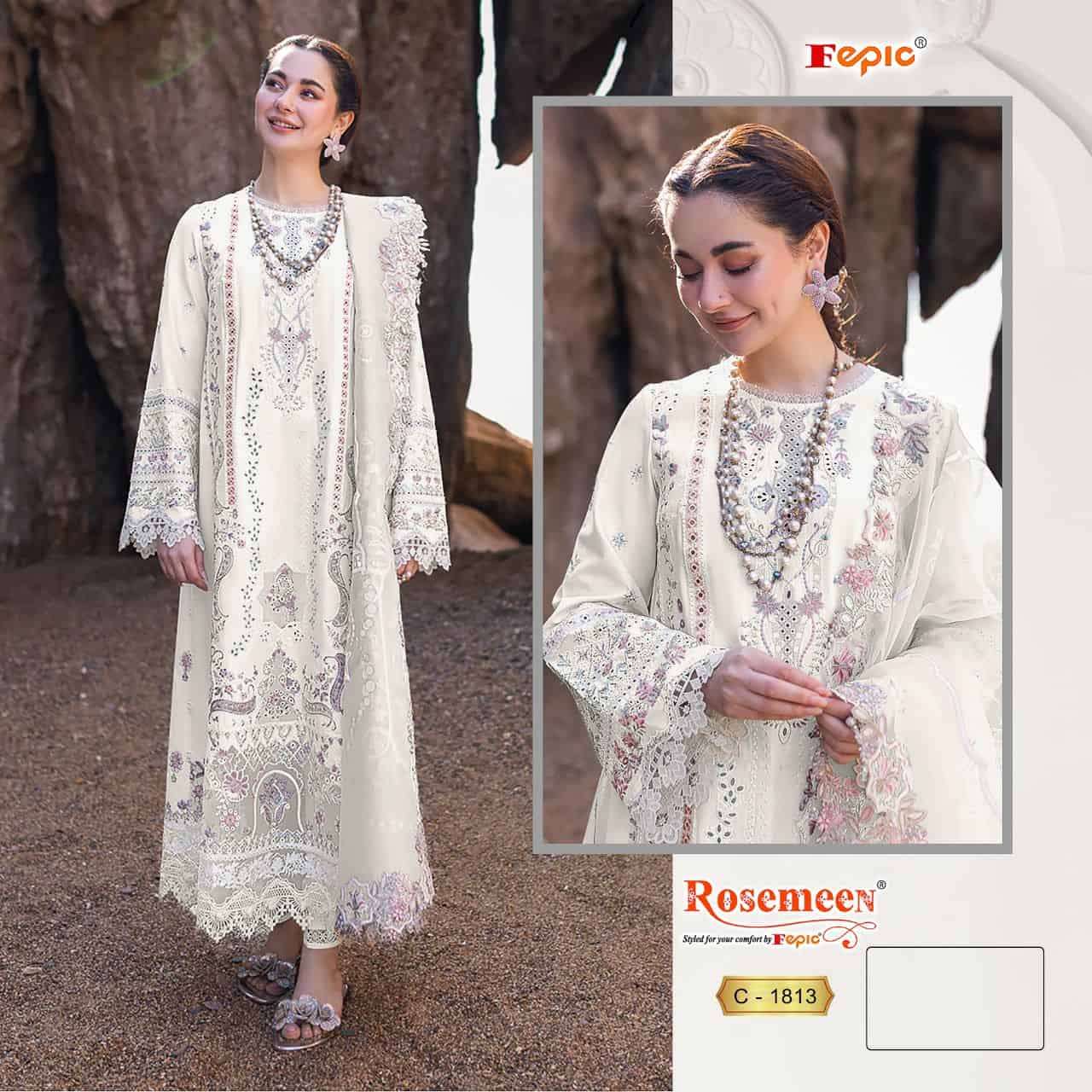 Fepic C 1813 Colors Latest exclusive Designer Cotton Embroidered Dress Collection