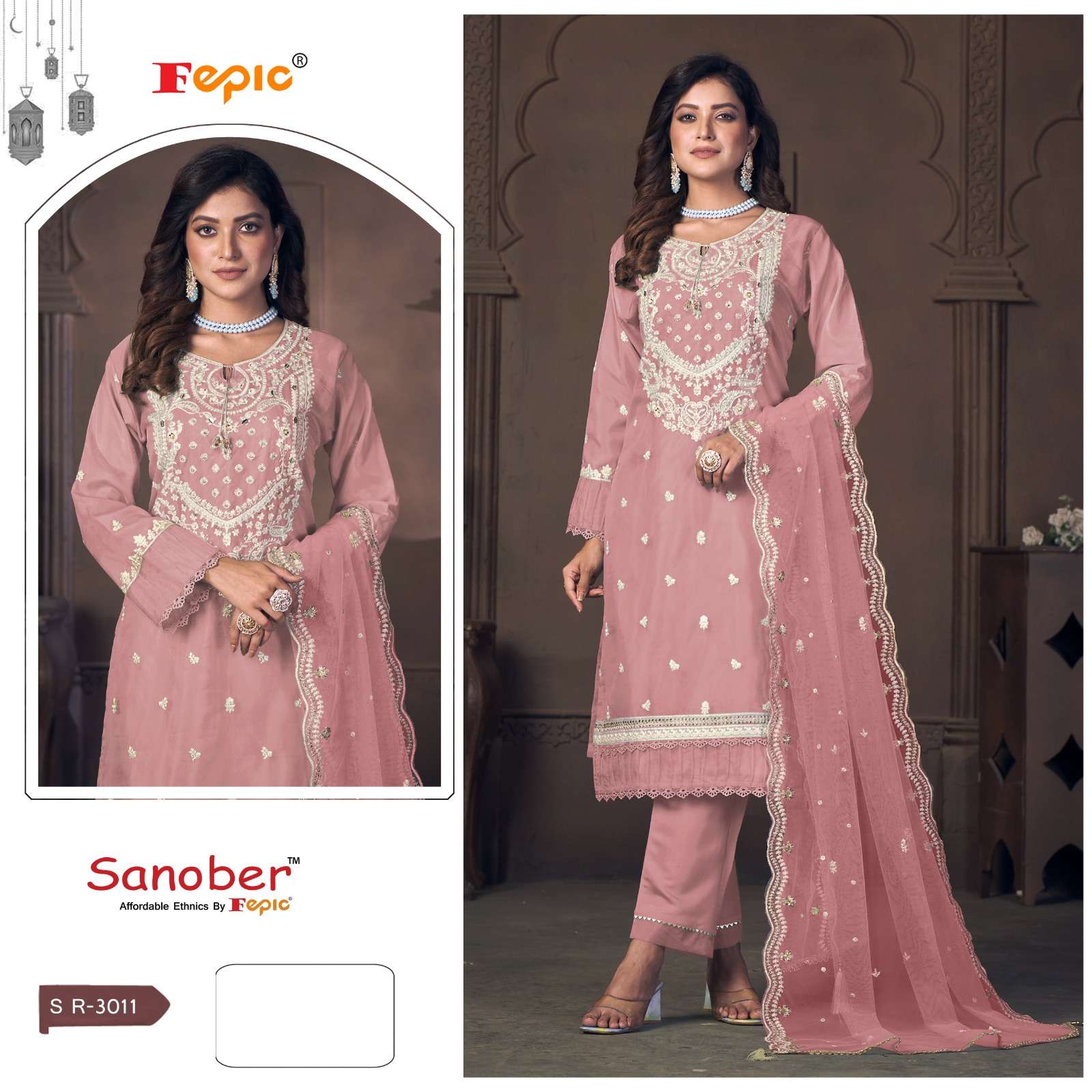 Fepic Sanober Sr 3011 New Colors Organza Pakistani Suits Readymade Collection