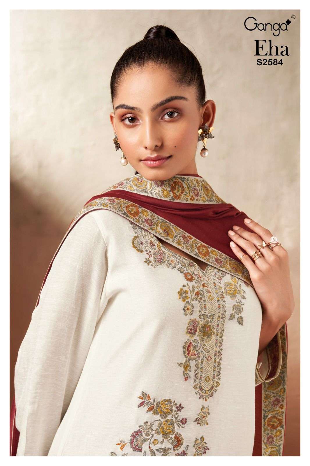 Ganga Eha 2584 Fancy Viscose Jacquard Dress Premium Collection