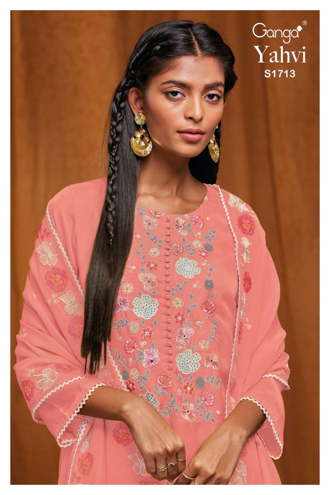 Ganga Fashion Yahvi 1713 B Exclusive Designer Silk Suits Catalog Suppliers