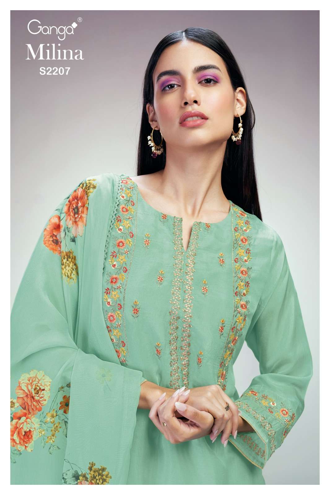 Ganga Milina 2207 Fancy Habutai Silk Exclusive Dress Catalog Suppliers