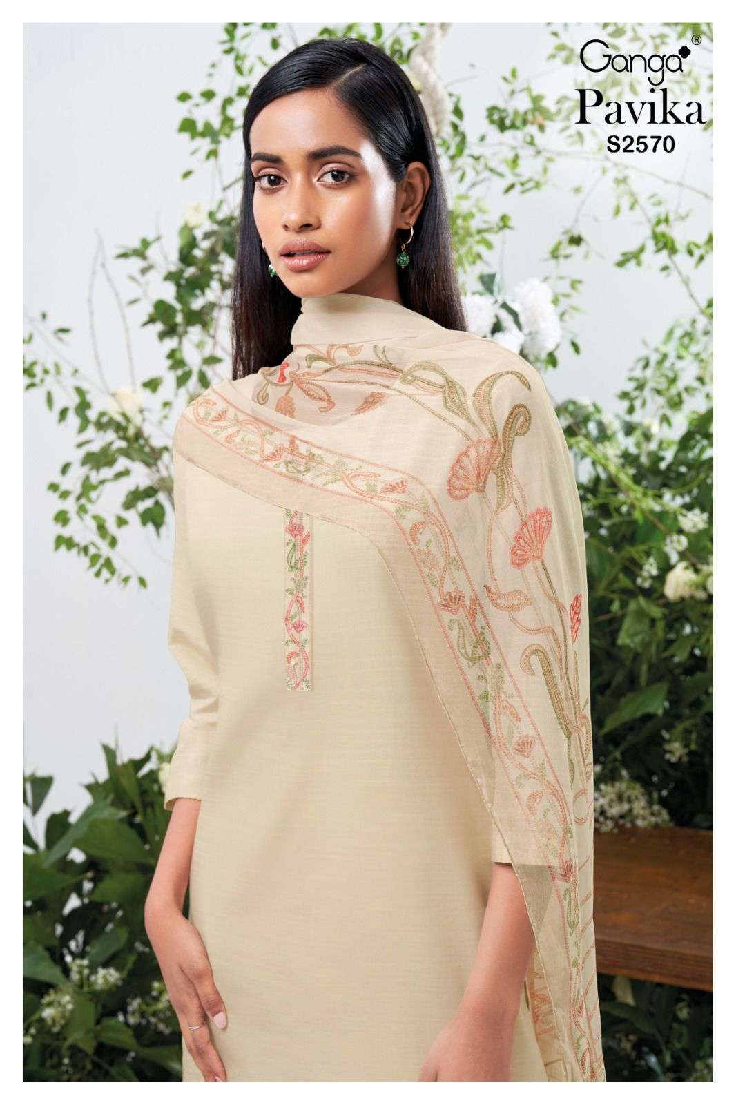 Ganga Pavika 2570 Fancy Silk Cotton Salwar Kameez Catalog Dealers