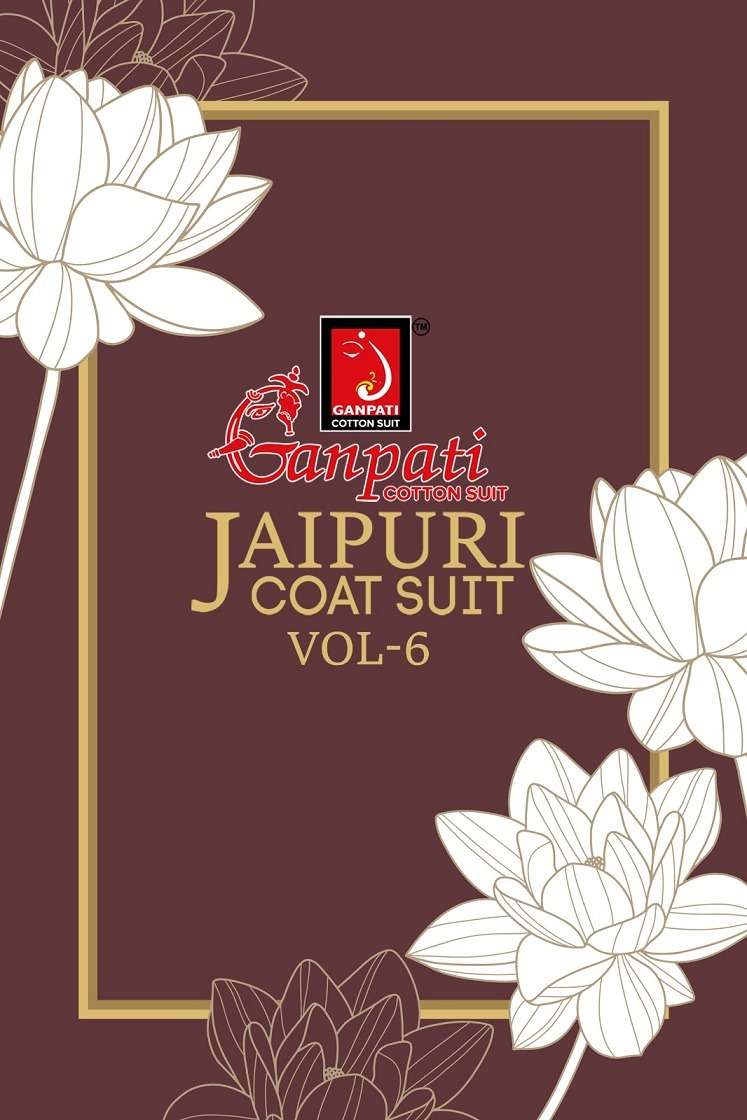 Ganpati Jaipuri Vol 6 Pure Cotton Top Bottom Style Cord Set Catalog Dealers