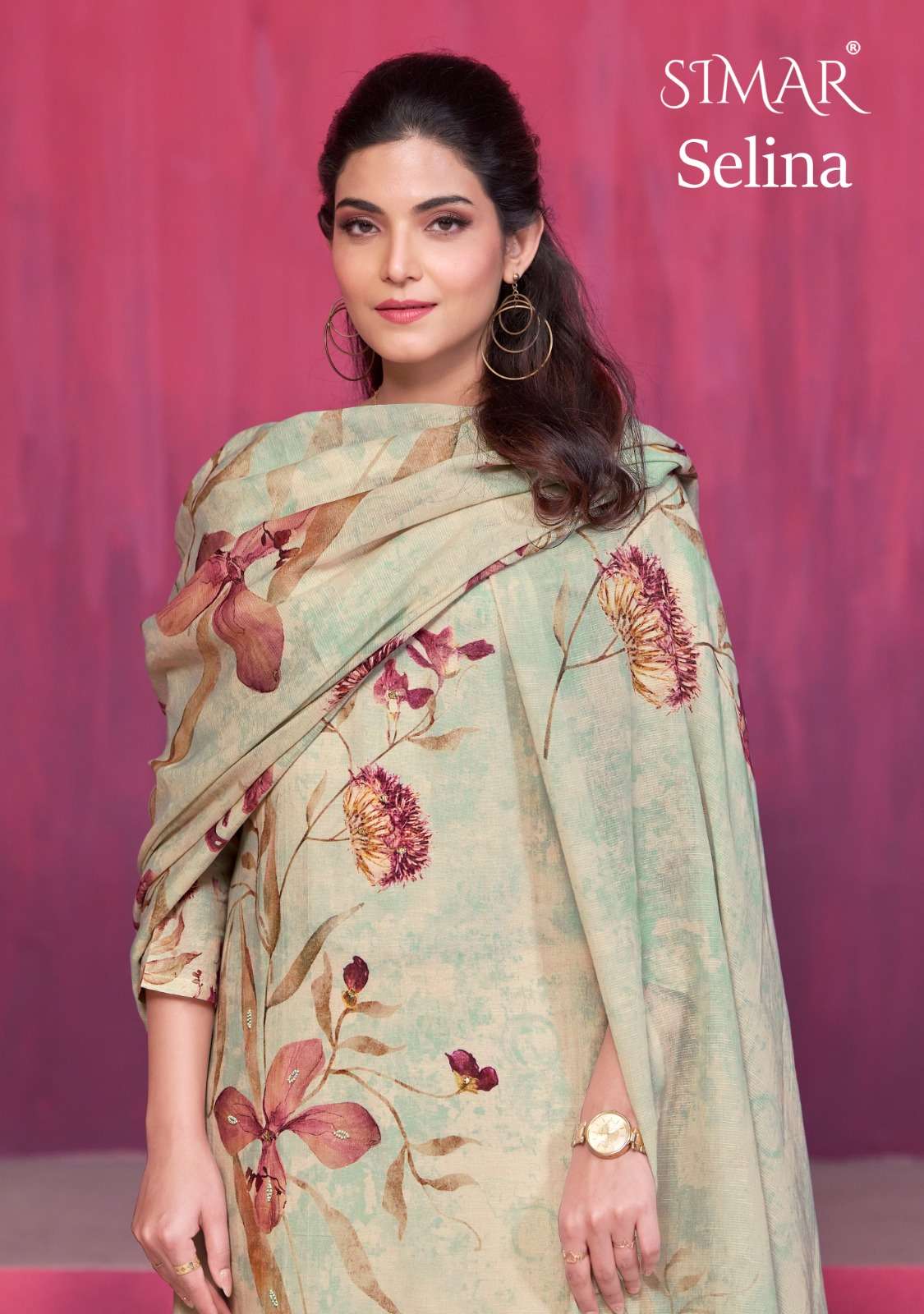 Glossy Simar Selina Pure Line Cotton Exclusive Suits Catalog Dealers