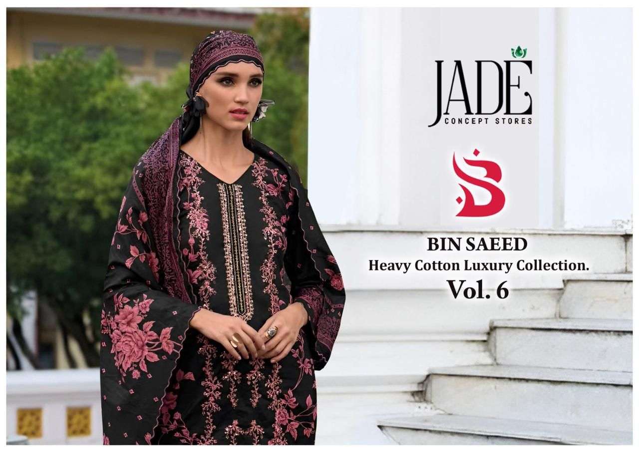 Jade Bin Saeed Vol 6 Karachi Print Suit Catalog Dealer