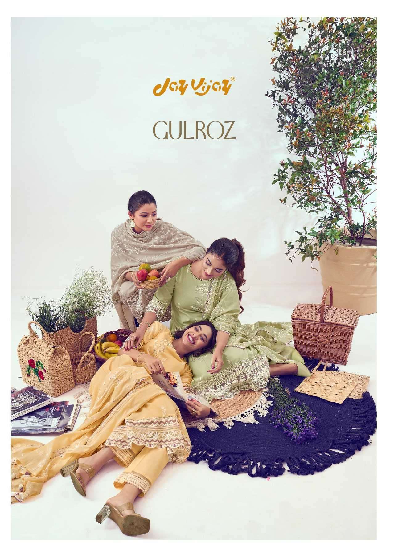 Jay Vijay Gulroz Ethnic Wear Fancy Cotton Suit Catalog Wholesalers
