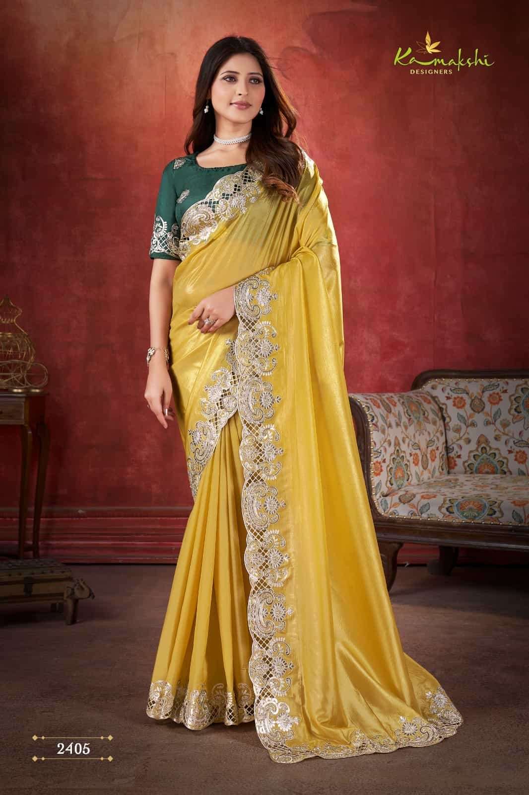 Kamaksi Aza 2401 To 2409 Traditional Wear Style Designer Silk Saree Wholesalers
