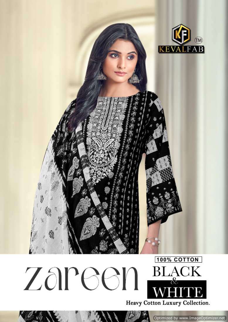 Keval Fab Zareen Black And White Fancy Printed Cotton Dress Buy Online Wholesale