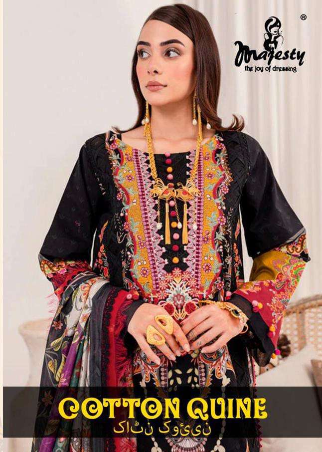 Majesty Cotton Quine Luxury Lawn Collection Pakistani Suit Catalog Suppliers