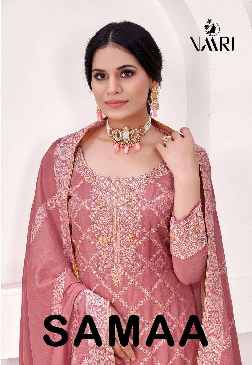 Naari Samaa Latest Colors Muslin Jacquard Suits Catalog Online Collection