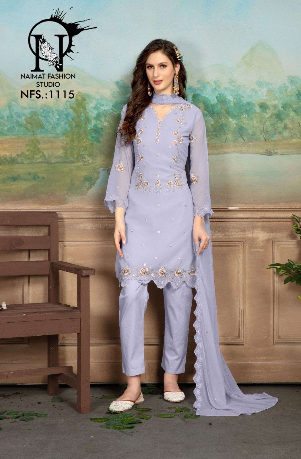 Naimat Nfs 1115 Designer Top Bottom Dupatta Set Pakistani Collection