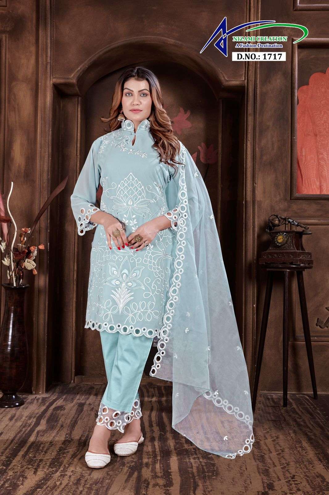 Nizami 1717 Formal Wear Kurti Pant Dupatta Set Pakistani Designs