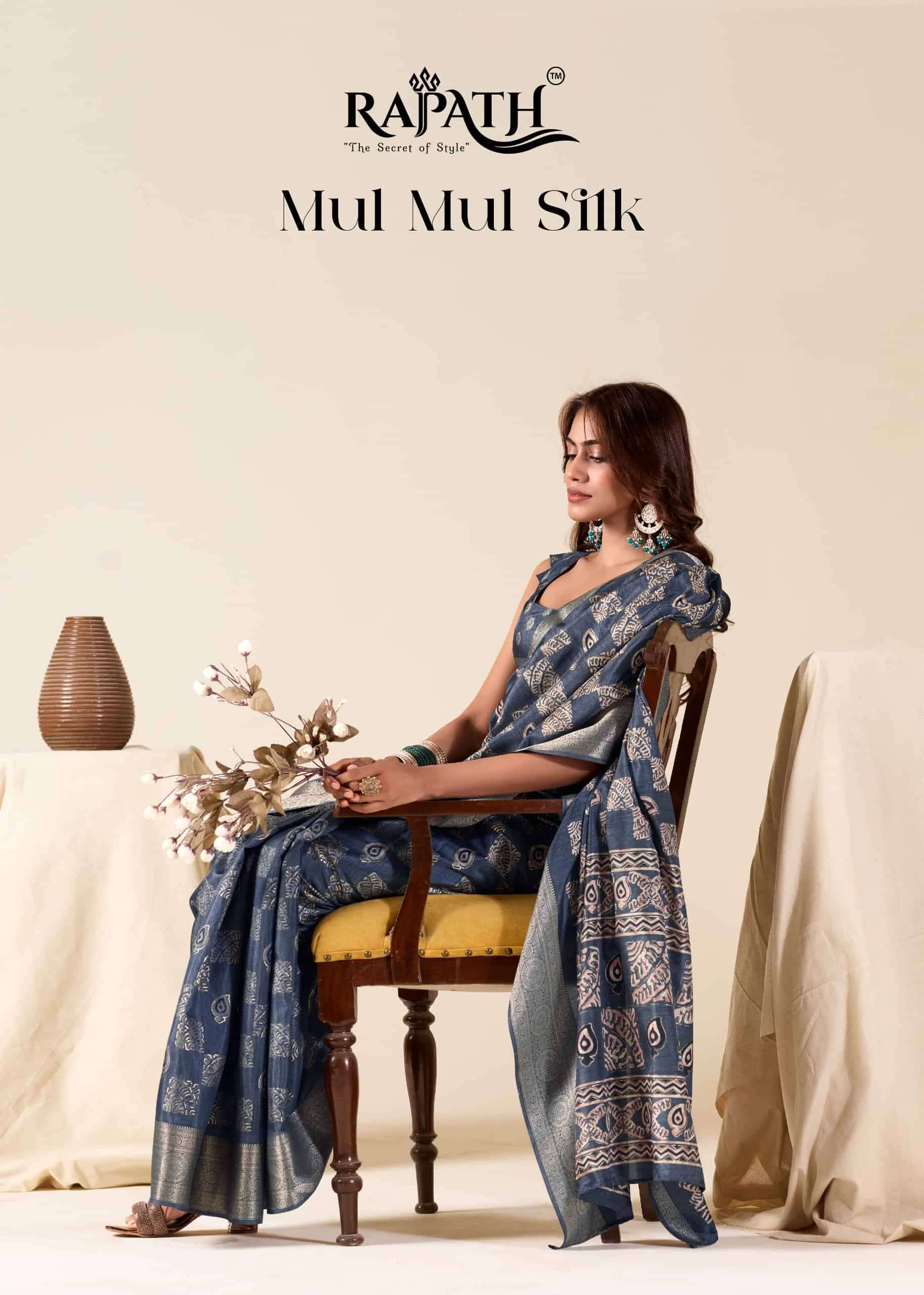 Rajpath Mul Mul 550001 To 550006 Latest Designer Dola Silk Saree Catalog Wholesaler
