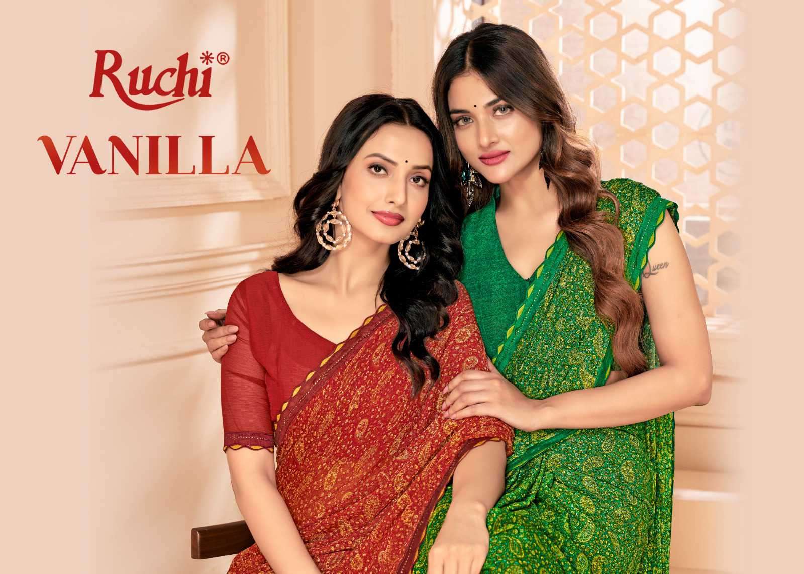 Ruchi Saree Vanilla Vol 4 Fancy Chiffon Saree Catalog Exporters