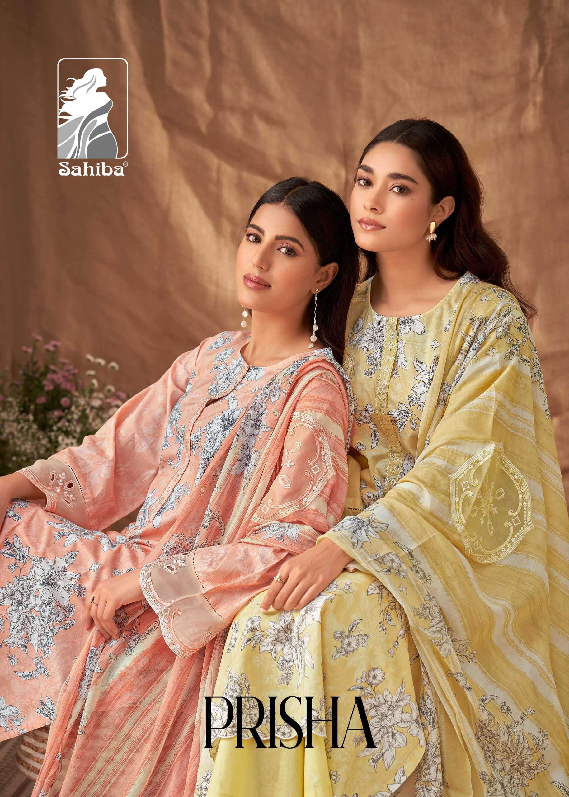 Sahiba Prisha Latest Style Cotton Unstitch Suits Catalog Suppliers