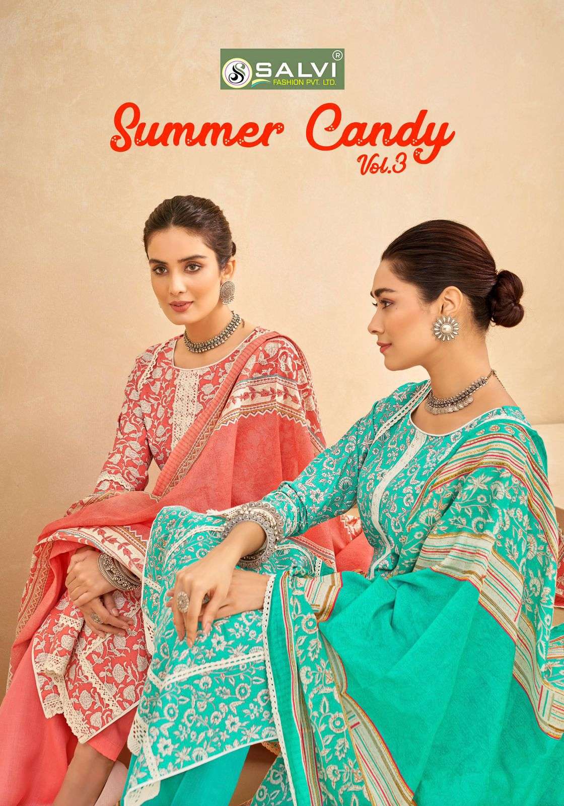 Salvi Fashion Summer Candy Vol 3 Pure Lawn Fancy Salwar Suit Catalog Exporters