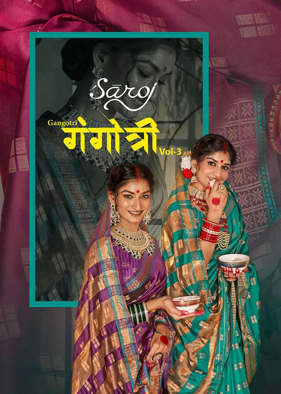 Saroj Gangotri Vol 3 Designer Silk Saree Catalog Wholesalers