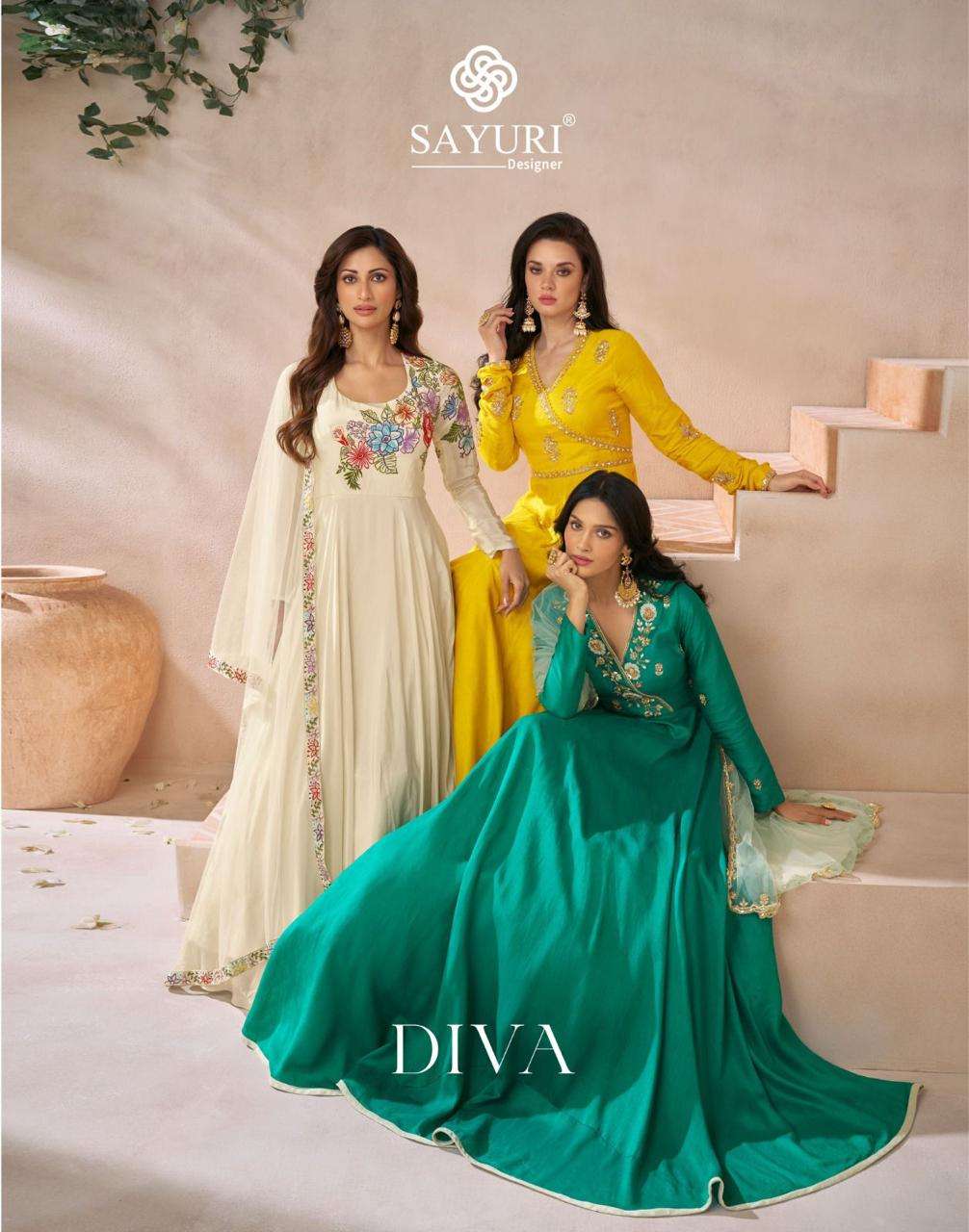 Sayuri Diva 5488 To 5490 Partywear Designer Gown Catalog Exporters