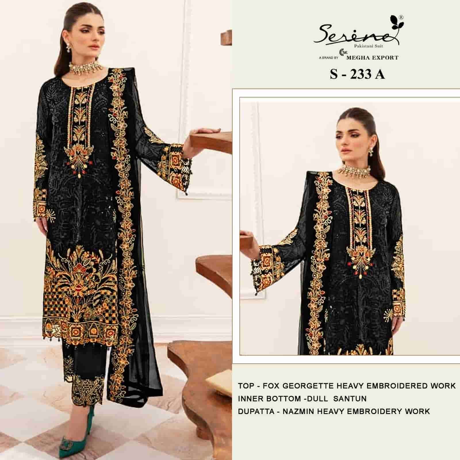 Serine S 233 A Pakistani Festive Wear Style Designer Unstitched Dress Wholesaler