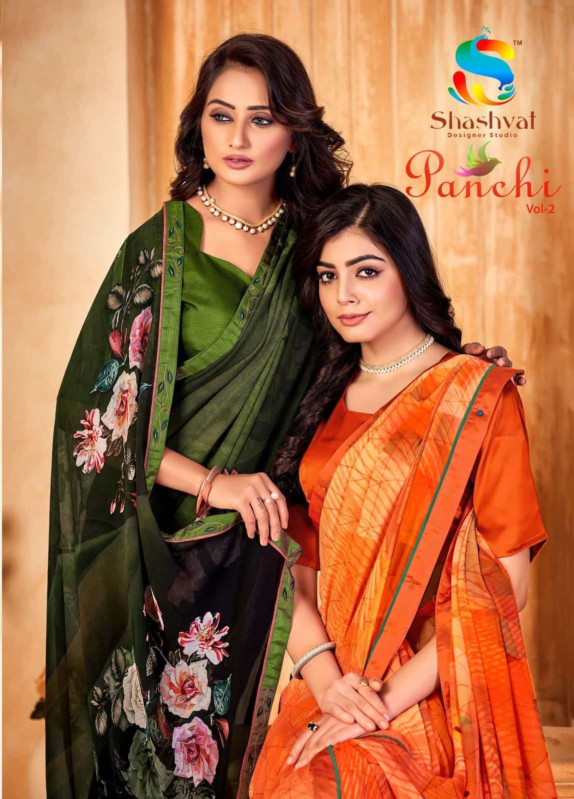 Shashvat Panchi Vol 2 Fancy Digital Printed Silk Saree Catalog Wholesalers