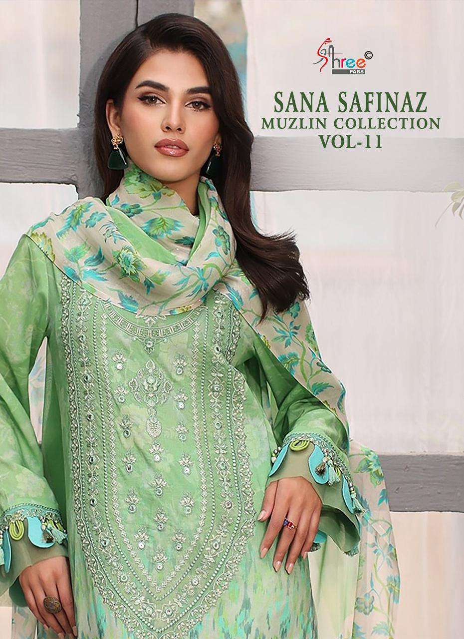 Shree Fabs Sana Safinaz Muzlin Collection Vol 11 Pakistani Cotton Suit Suppliers