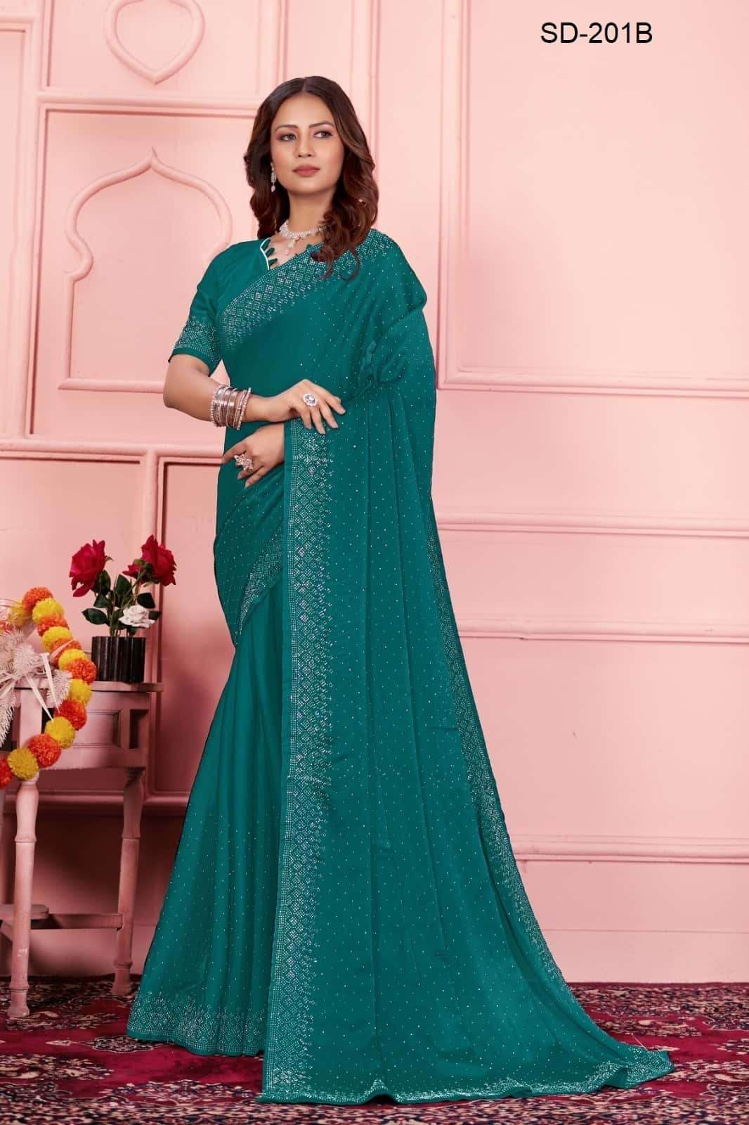 Suma Designer 201 Colors Latest Festive Wear Designer Saree Online Suppliers