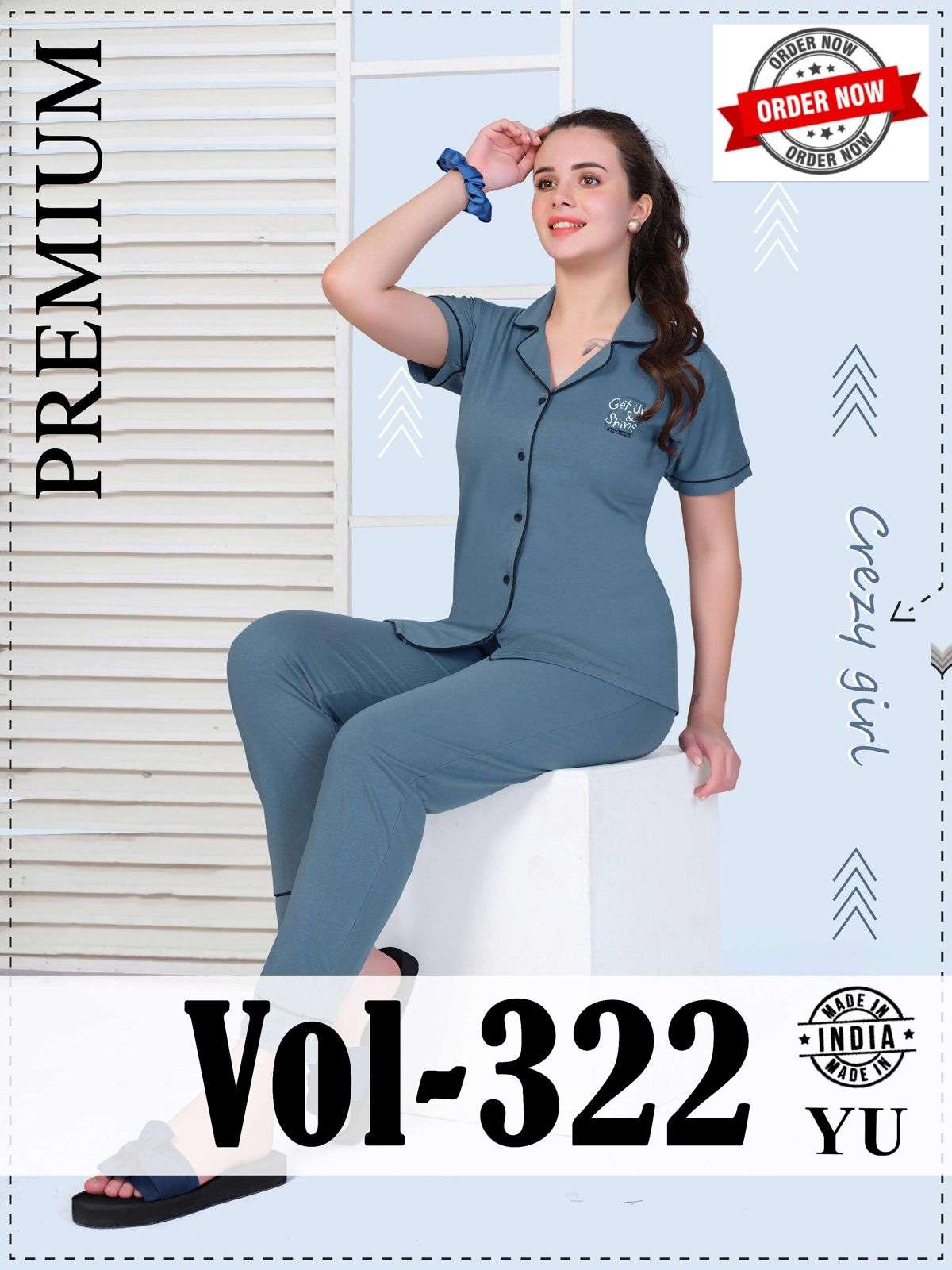 Summer Special Vol 322 Exclusive Palin Night Shirt Pant Ladies Collection