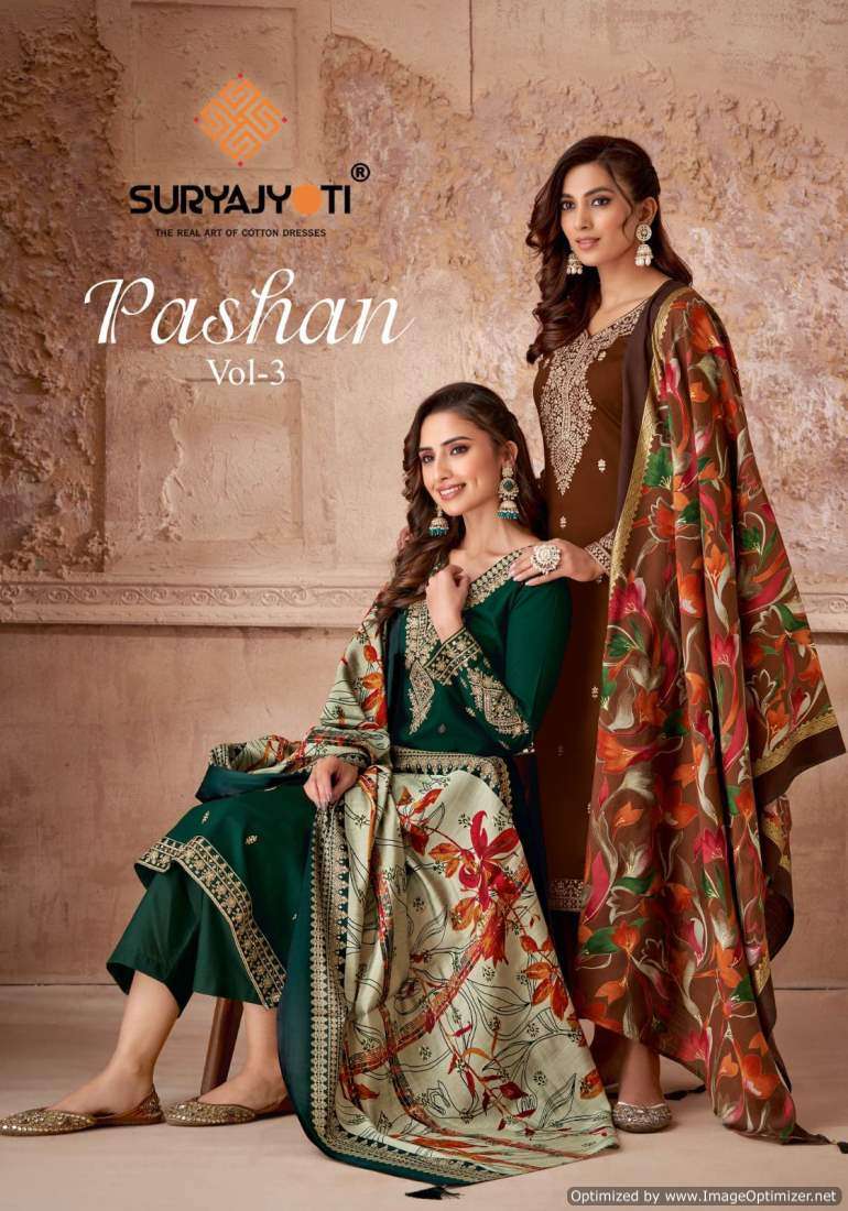 Suryajyoti Pashan Vol 3 Ladies Wear Fancy Salwar Suit Catalog Wholesales