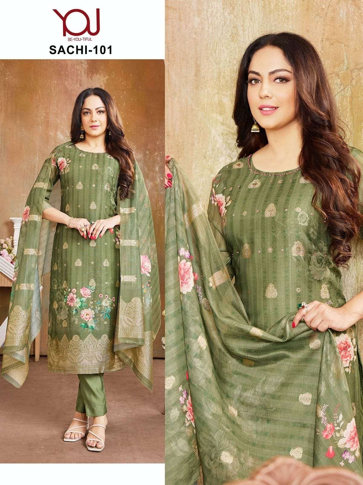 Wanna Sachi 101 To 104 Exclusive Organza Suits New Collection