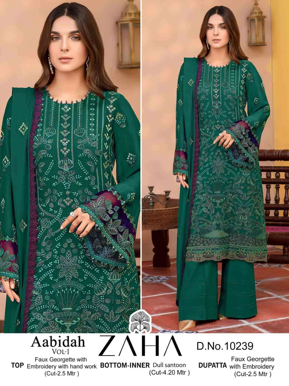 Zaha 10239 Latest Fancy Embroidered Designer Unstitched Dress Dealers