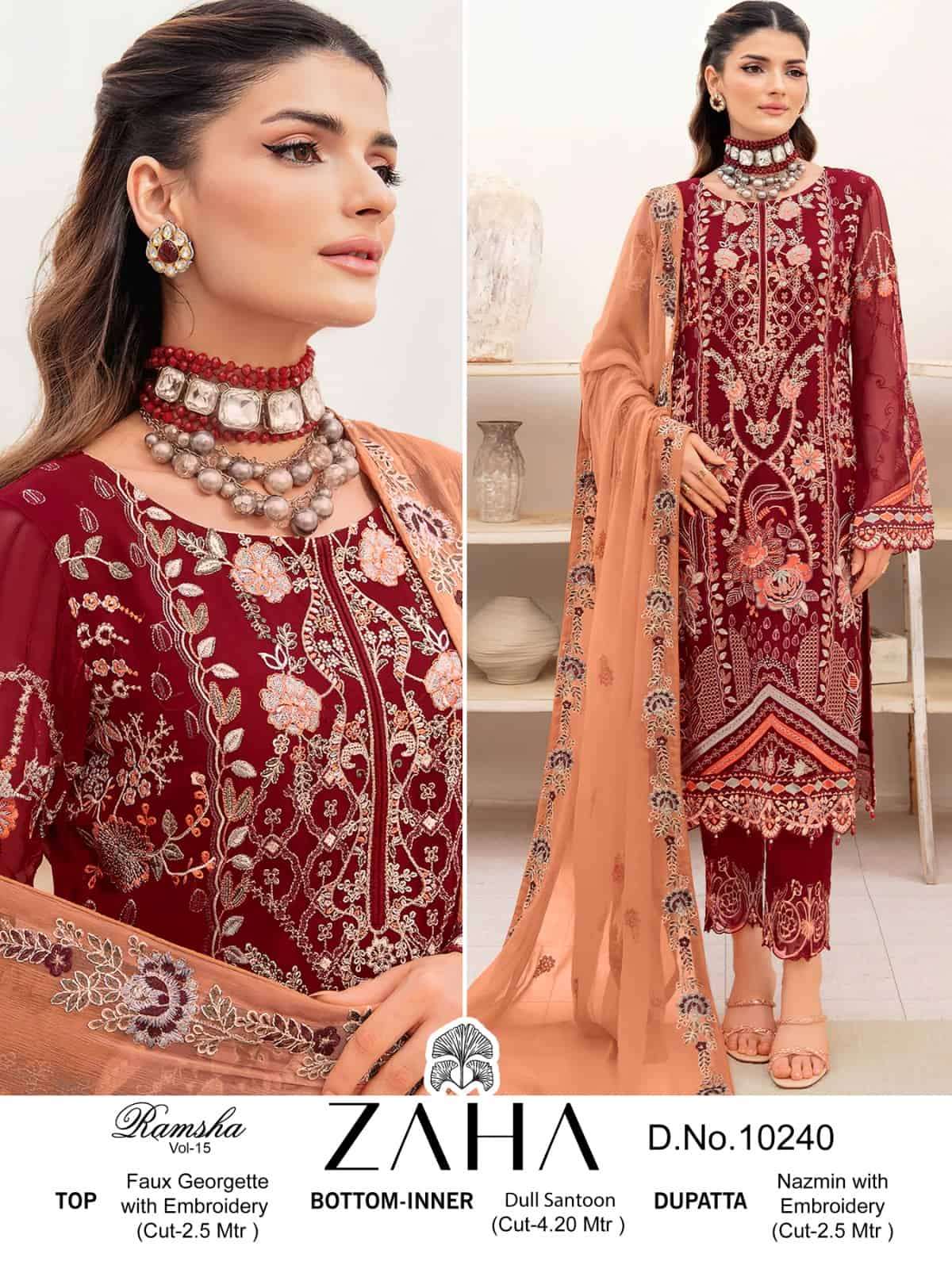 Zaha 10240 Designer Georgette Pakistani Salwar Kameez Buy Online