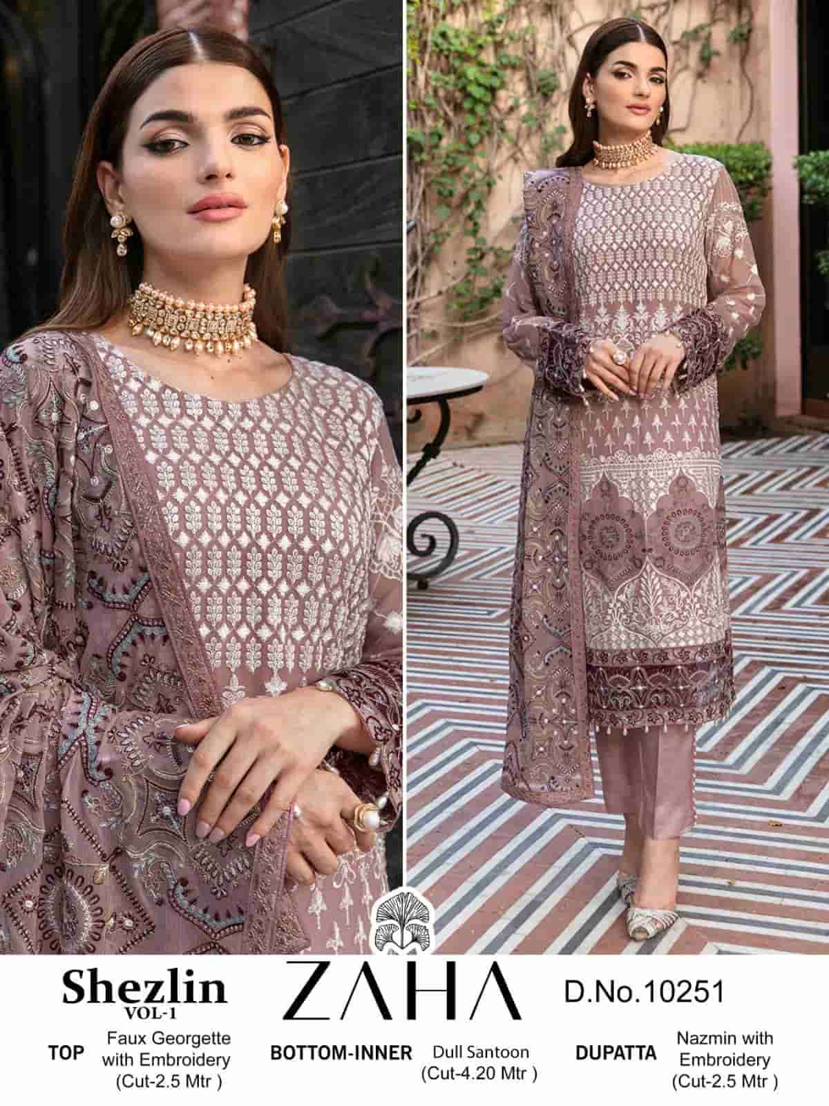 Zaha 10251 Fancy Latest Designer Pakistani Salwar Suit Exporter