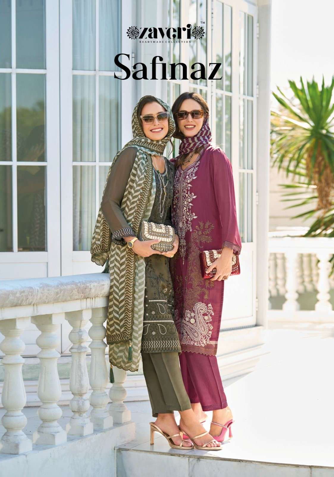 Zaveri Safinaz Latest Style Organza 3 Piece Pair Catalog Exclusive Collection