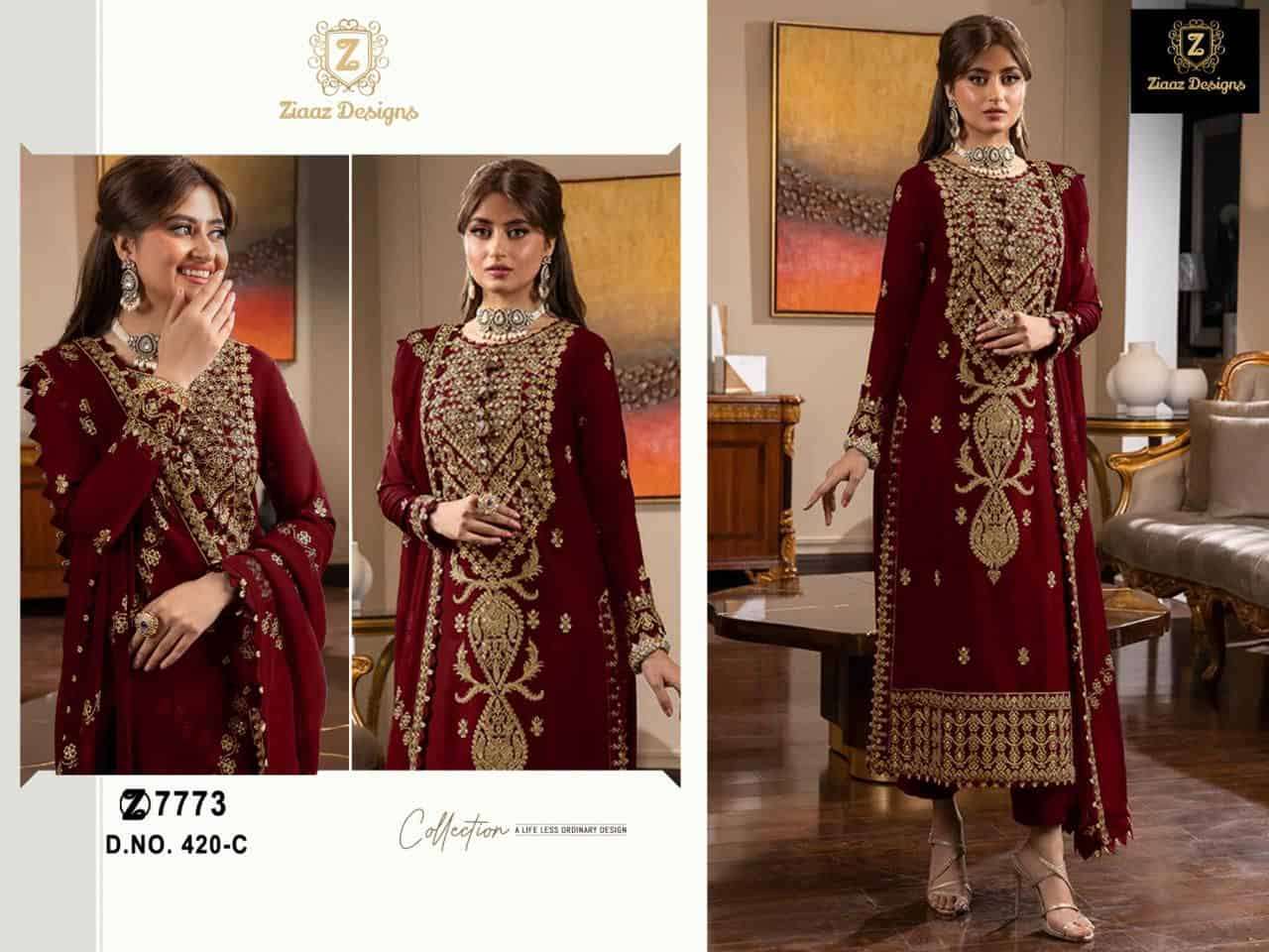 Ziaaz Designs 420 C Festive Wear Style  Premium Pakistani Suit Ensemble