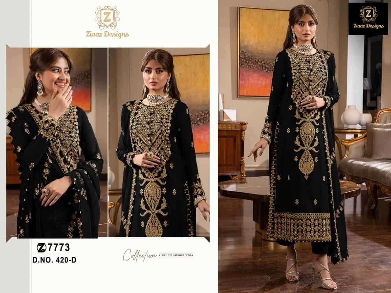 Ziaaz Designs 420 D Exclusive Party Wear Style Heavy Designer salwar Kameez Collection