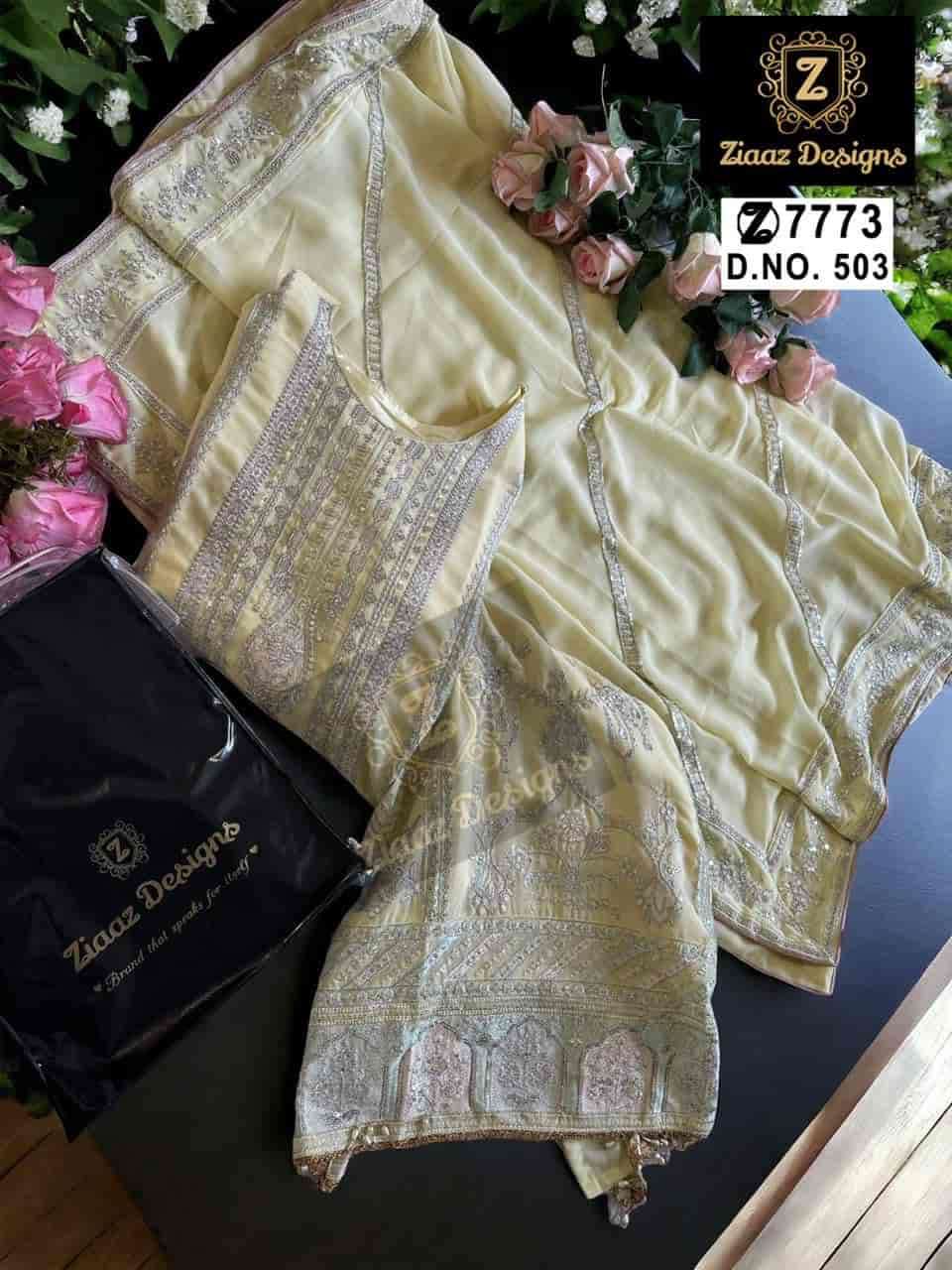 Ziaaz Designs 503 Fancy Designer Georgette Embroidered Salwar Suit Exporter