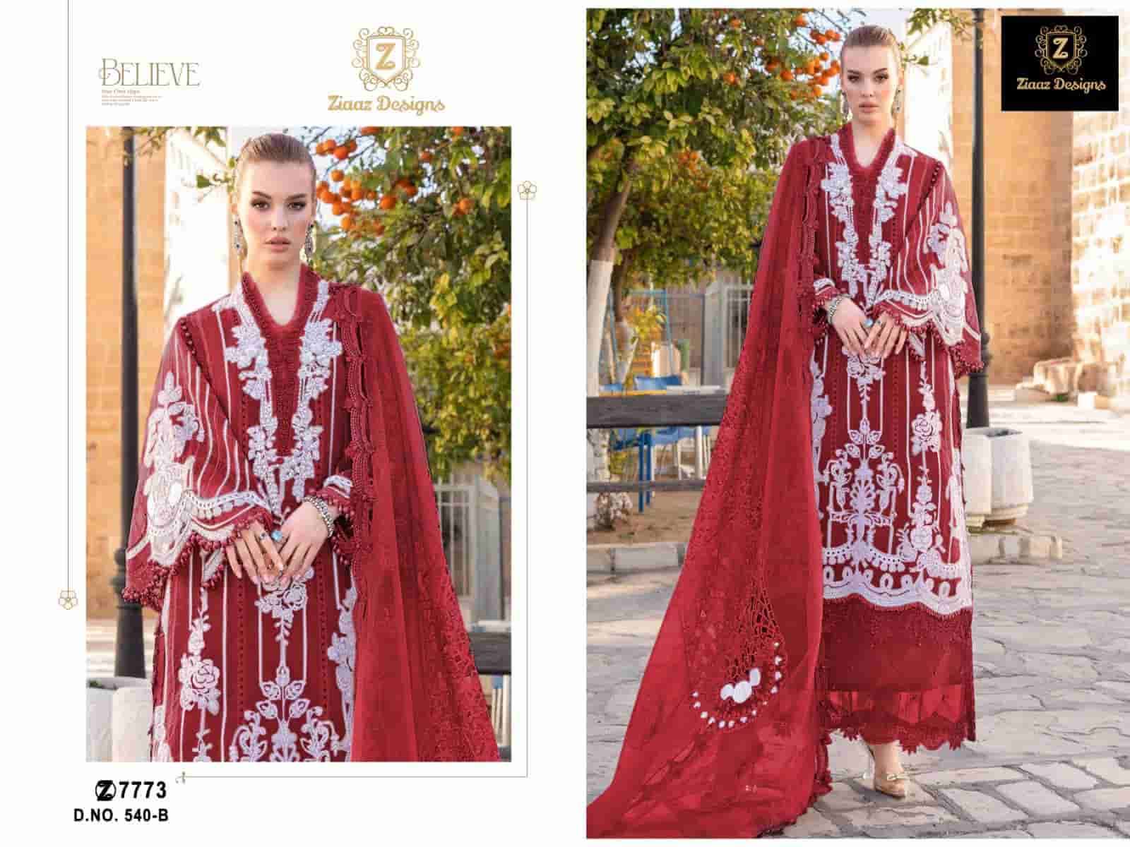 Ziaaz Designs 540 B Festive Wear Style Heavy Embroidered Cotton Dress Collection