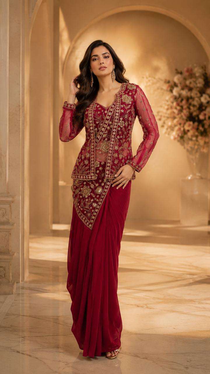 Amoha 102444 Colors Ready To Wear Designer Saree Collection Wholesaler