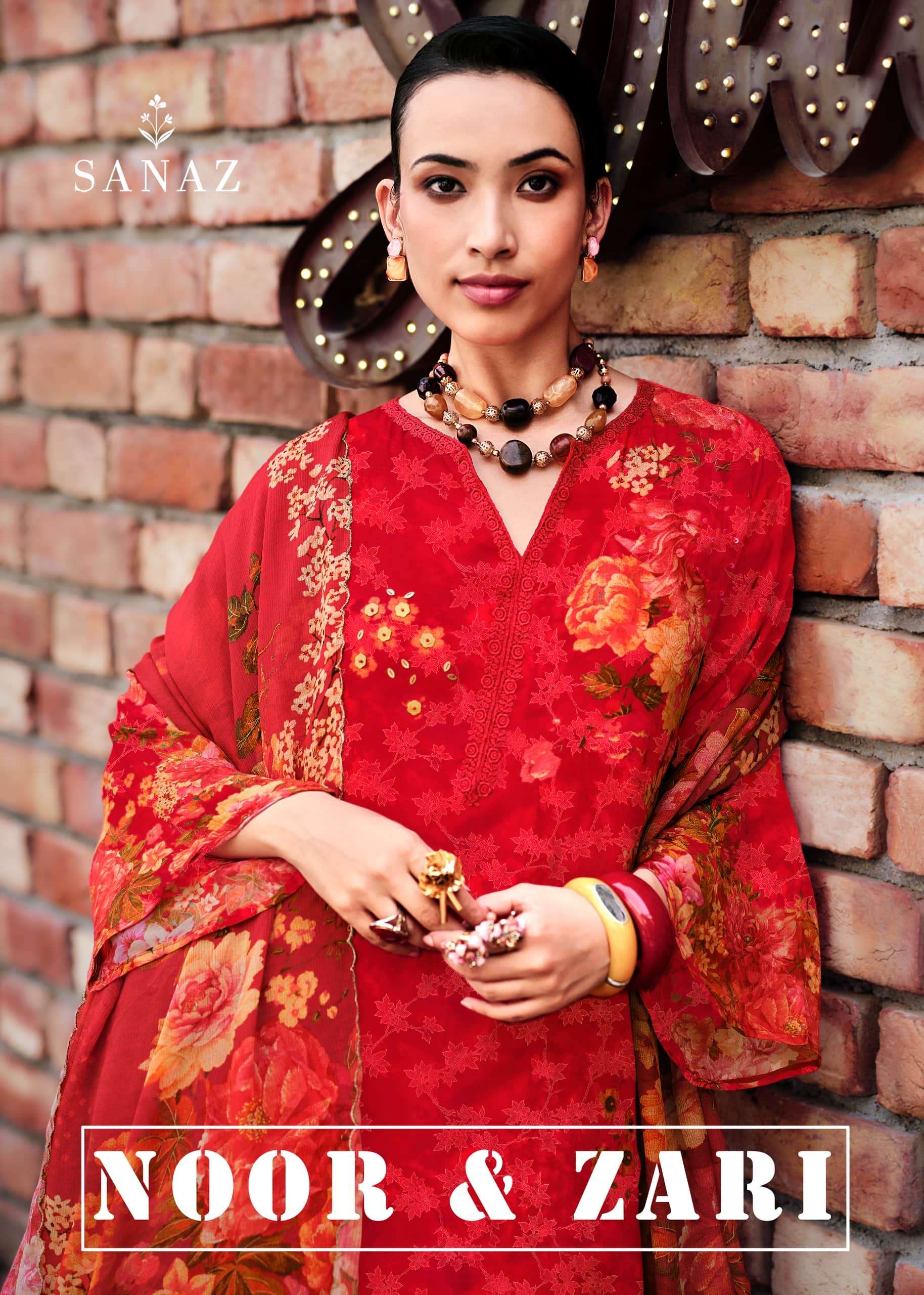 Sanaz Noor And Zari Digital Printed Crape Salwar Suit Catalog Exporters
